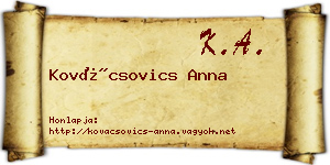 Kovácsovics Anna névjegykártya